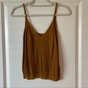 Anthropologie Sweater Knit Tank Dark Yellow Mustard S